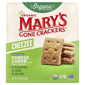 Marys Gone Crackers Biscoitos Cheezee Orgânicos para Lanche Queijo e Ervas 113 g (4 oz)