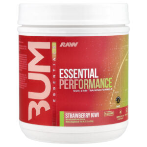 Raw Nutrition Bum Essentials Essential Performance Fórmula para Treino Não Estimulante Kiwi de Morango 610 g (2152 oz)