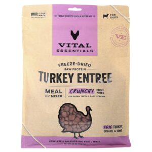 Vital Essentials Proteína Crua Liofilizada Mininibs Crocantes Para Cães Entrada de Peru 7087 g (25 oz)