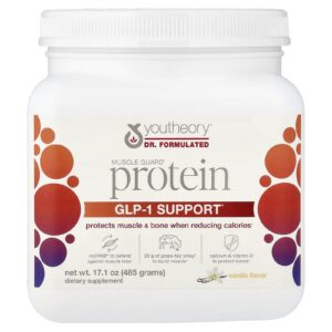 Youtheory Muscle Guard Protein Suporte GLP-1 Baunilha 485 g (171 oz)