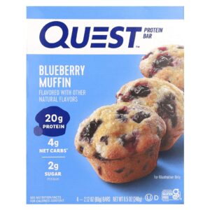 Quest Nutrition Barra de Proteína Muffin de Mirtilo 4 Barras 60 g (212 oz) Cada