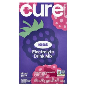 Cure Hydration Kids Mistura para Bebida de Eletrólitos Frutos Silvestres 6 Embalagens 83 g (029 oz) Cada