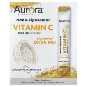 Aurora Nutrascience Vitamina C Nano-Liposomal® 30 Embalagens 9 g (032 oz) Cada