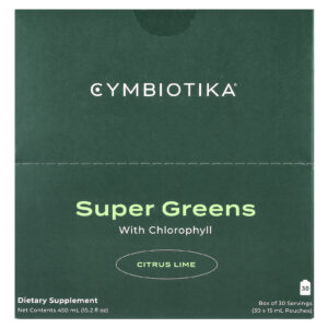 Cymbiotika Super Greens Com Clorofila Cítricos e Limão 30 Sachês 15 ml Cada