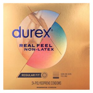 Durex Real Feel Sem Látex Fixação Regular 24 Condoms de Poli-isopreno