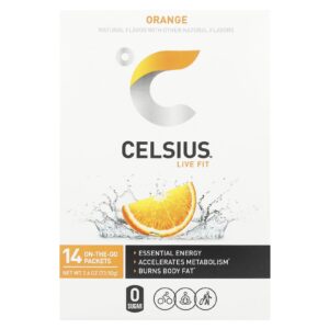 Celsius Live Fit Laranja 14 Embalagens para Qualquer Lugar 525 g (019 oz) Cada