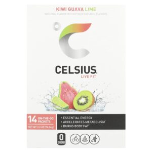 Celsius Live Fit Kiwi Goiaba e Limão 14 Embalagens para Qualquer Lugar 531 g (019 oz) Cada