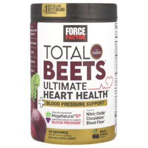 Force Factor Total Beets® com CoQ10 Saúde Cardíaca Definitiva Cereja Negra 255 g (899 oz)