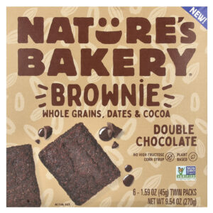 Natures Bakery Brownie Chocolate Duplo 6 Pacotes Duplos 45 g (159 oz) Cada