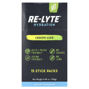 Redmond Re-Lyte® Hydration Limão-siciliano e Lima 15 Embalagens 68 g (024 oz) Cada