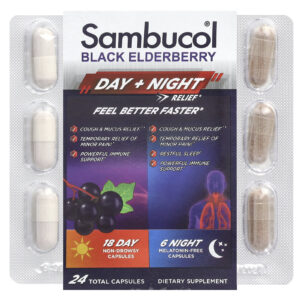 Sambucol Sabugueiro Preto Alívio Diurno e Noturno 24 Cápsulas