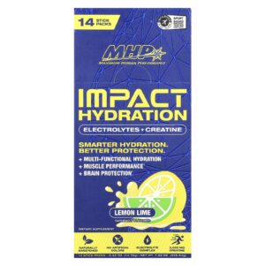 MHP Impact Hydration Eletrólitos + Creatina Limão Siciliano 14 Embalagens 1476 g (052 oz) Cada