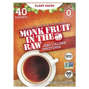 In the Raw Monk Fruit In The Raw® Adoçante de Zero Calorias 40 Embalagens 32 g (112 oz)