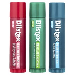 Blistex Balm Labial Medicinal FPS 15 Menta Frutos Silvestres Clássico 3 Unidades 425 g (015 oz) Cada