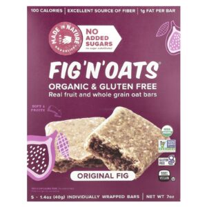 Made in Nature Fig N Oats® Figo Original 5 Barras Embaladas Individualmente 40 g (14 oz) Cada