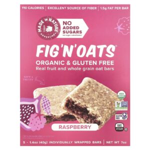 Made in Nature Fig N Oats® Framboesa 5 Barras Embaladas Individualmente 40 g (14 oz) Cada