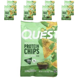 Quest Nutrition Chips de Proteína no Estilo Tortilha Salsa Verde 8 Sacos 32 g (11 oz) Cada