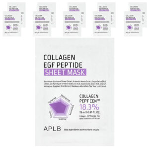 APLB Máscara Facial de Beleza Peptídeos de Colágeno EGF 10 Folhas 25 ml (085 fl oz)