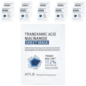 APLB Máscara Facial de Beleza com Ácido Tranexâmico 10 Folhas 25 ml (085 fl oz) Cada