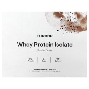 Thorne Isolado de Proteína Whey Chocolate 14 Embalagens 302 g (106 oz) Cada