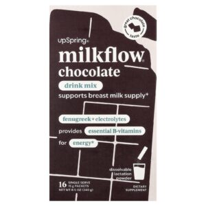 UpSpring Milkflow® Mistura para Bebida Chocolate 16 Pacotes de Porção Individual 15 g (053 oz) Cada