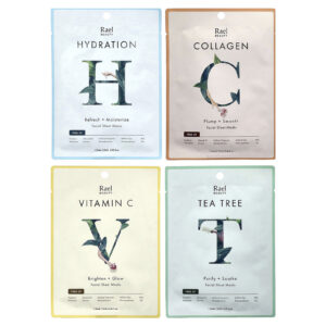 Rael Conjunto de Máscaras de Beleza Cycle ⚠️ 4 Folhas 25 ml (084 fl oz) Cada