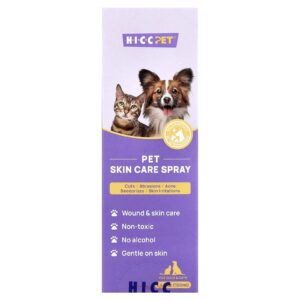 HICC Pet Spray para Cuidados com a Pele de Animais de Estimação Para Cães e Gatos 100 ml (34 fl oz)