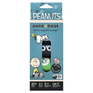 Original Poop Bags Peanuts® Sem Perfume 4 Rolos 15 Sacos Cada