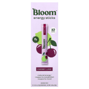 Bloom Bastões Energéticos Cereja e Limão 10 Embalagens 47 g (017 oz) Cada