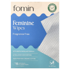 fomin Lenços Umedecidos Femininos Sem Perfume 15 Lenços Embalados Individualmente
