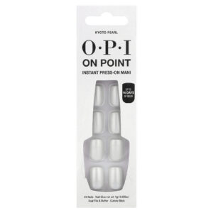 OPI On Point Mani Press-On Instantâneo Comprimento Curto Pérola de Quioto Kit com 27 Unidades