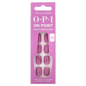 OPI On Point Instant Press-On Mani Cabelo Curto Lucky Lucky Lavander Kit com 27 Unidades