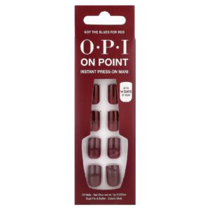 OPI On Point Maniflora Instantânea com Pressão Instantânea Comprimento Curto Got The Blues For Red Kit com 27 Unidades