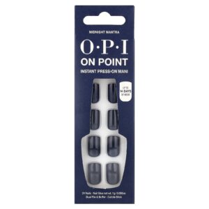 OPI On Point Mani Pressão Instantânea Comprimento Curto Mantra da Meia-Noite Kit com 27 Unidades