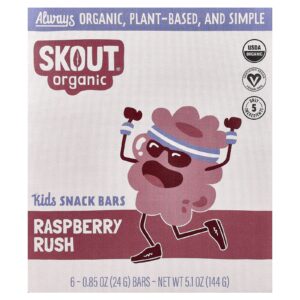 Skout Organic Barras para Lanche Infantil Rush de Framboesa 6 Barras 24 g (085 oz) Cada