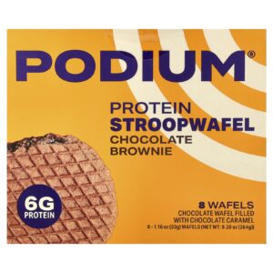 Podium Nutrition Stroopwafel de Proteína Brownie de Chocolate 8 Wafels 33 g (116 oz) Cada