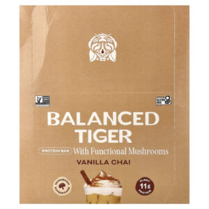 Balanced Tiger Barra de Proteína Chai de Baunilha 12 Barras 44 g (155 oz) Cada