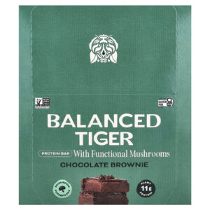 Balanced Tiger Barra de Proteína Brownie de Chocolate 12 Barras 44 g (155 oz) Cada
