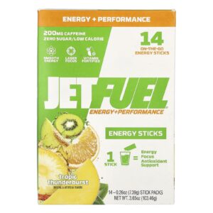 GAT JetFuel® Energia+Performance Bastões de Energia Trovão Tropical 14 Embalagens 739 g (026 oz) Cada