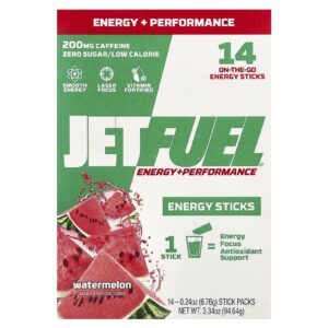 GAT JetFuel® Energia + Desempenho Bastões de Energia Melancia 14 Embalagens 676 g (024 oz) Cada