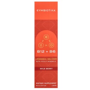 Cymbiotika B12 + B6 Liberação Lipossomal com Minerais Fúlvicos Fruto Silvestre 60 ml (2 fl oz)