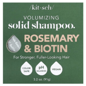 Kitsch Shampoo Sólido Volumizador em Barra Alecrim e Biotina Lavanda e Baunilha 91 g (32 oz)