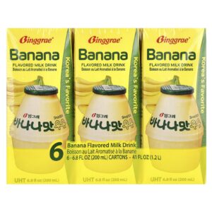 Binggrae Bebida Láctea com Sabor Banana 6 Caixas 200 ml (68 fl oz) Cada