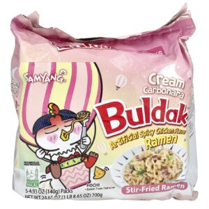 Buldak Buldak™ Ramen Frito Frango Picante Carbonara Cremoso 5 Pacotes 140 g (493 oz) Cada