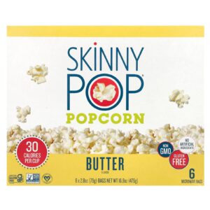 SkinnyPop Popcorn Butter 6 Bags 2.8 oz (79 g) Each