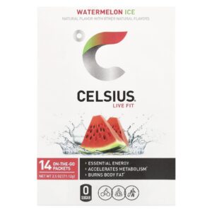 Celsius Live Fit Sorvete de Melancia 14 Embalagens para Qualquer Lugar 508 g (018 oz) Cada