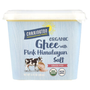 Carrington Farms Ghee Orgânico com Sal Rosa do Himalaia Gado Criado no Pasto 355 ml (12 fl oz)