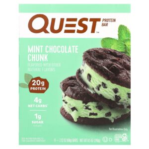 Quest Nutrition Barra de Proteína Pedaços de Chocolate com Menta 4 Barras 60 g (212 oz) Cada