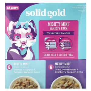 Solid Gold Embalagem Variada de Mighty Mini™ Para Cães de Brinquedo e Raças Pequenas 12 Unidades 99 g (35 oz) Cada