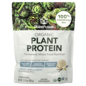 PlantFusion Proteína à Base de Plantas Orgânicas Fava de Baunilha Cremosa 609 g (214 oz)
